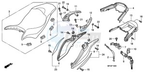 CB600FAA France - (F / ABS CMF) drawing SEAT/REAR COWL