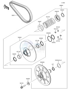 MULE PRO-DXT KAF1000BHF EU drawing Driven Converter/Drive Belt