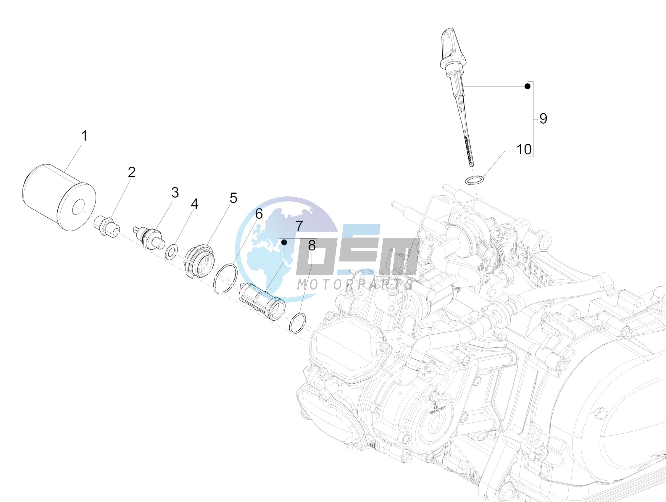 Flywheel magneto cover - Oil filter