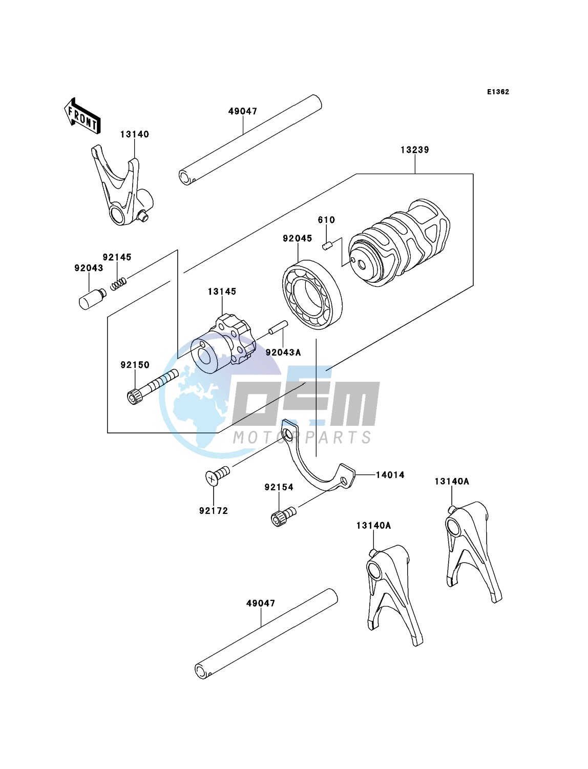 Gear Change Drum/Shift Fork(s)