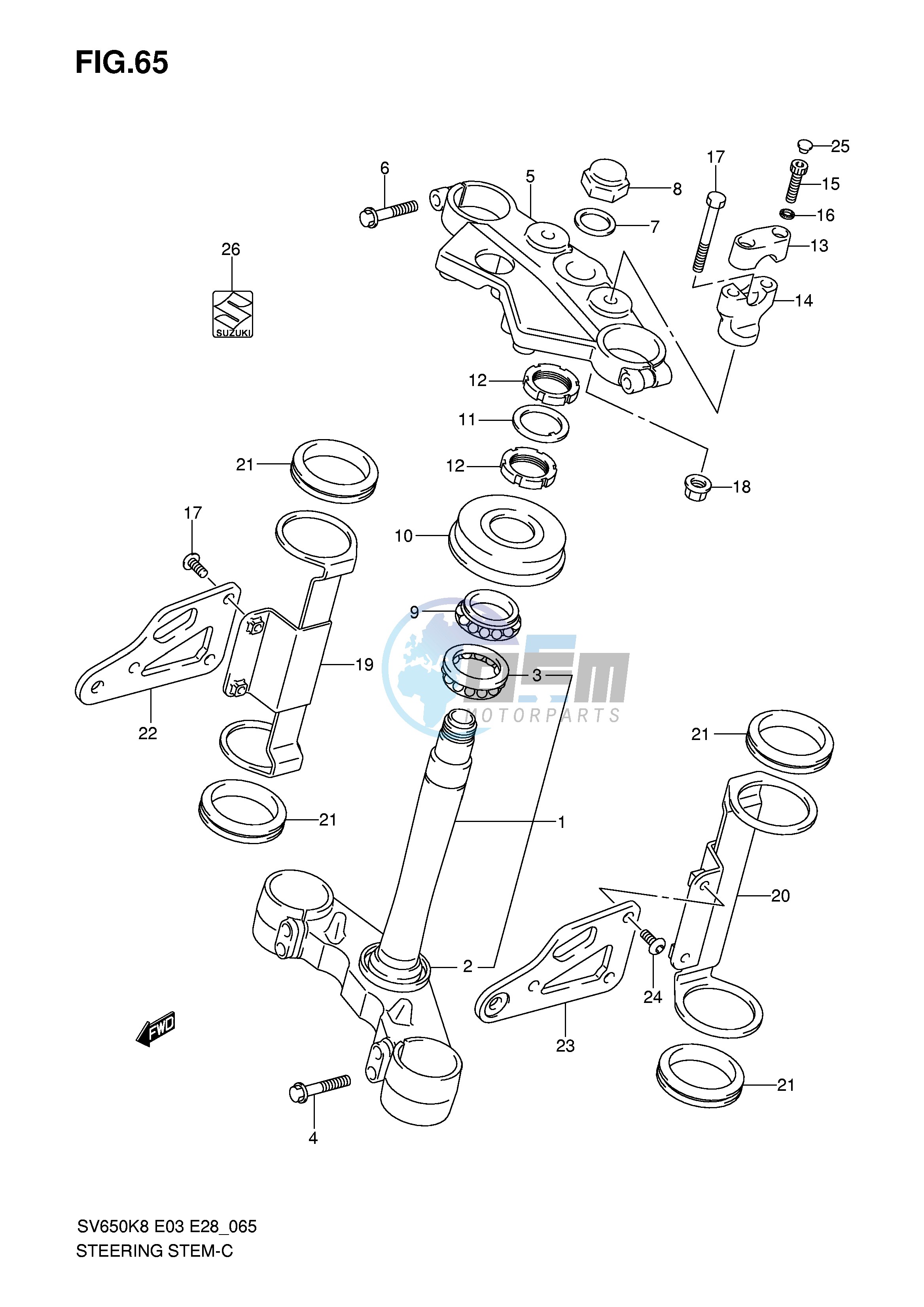 STEERING STEM (SV650K8 AK8 K9 AK9)