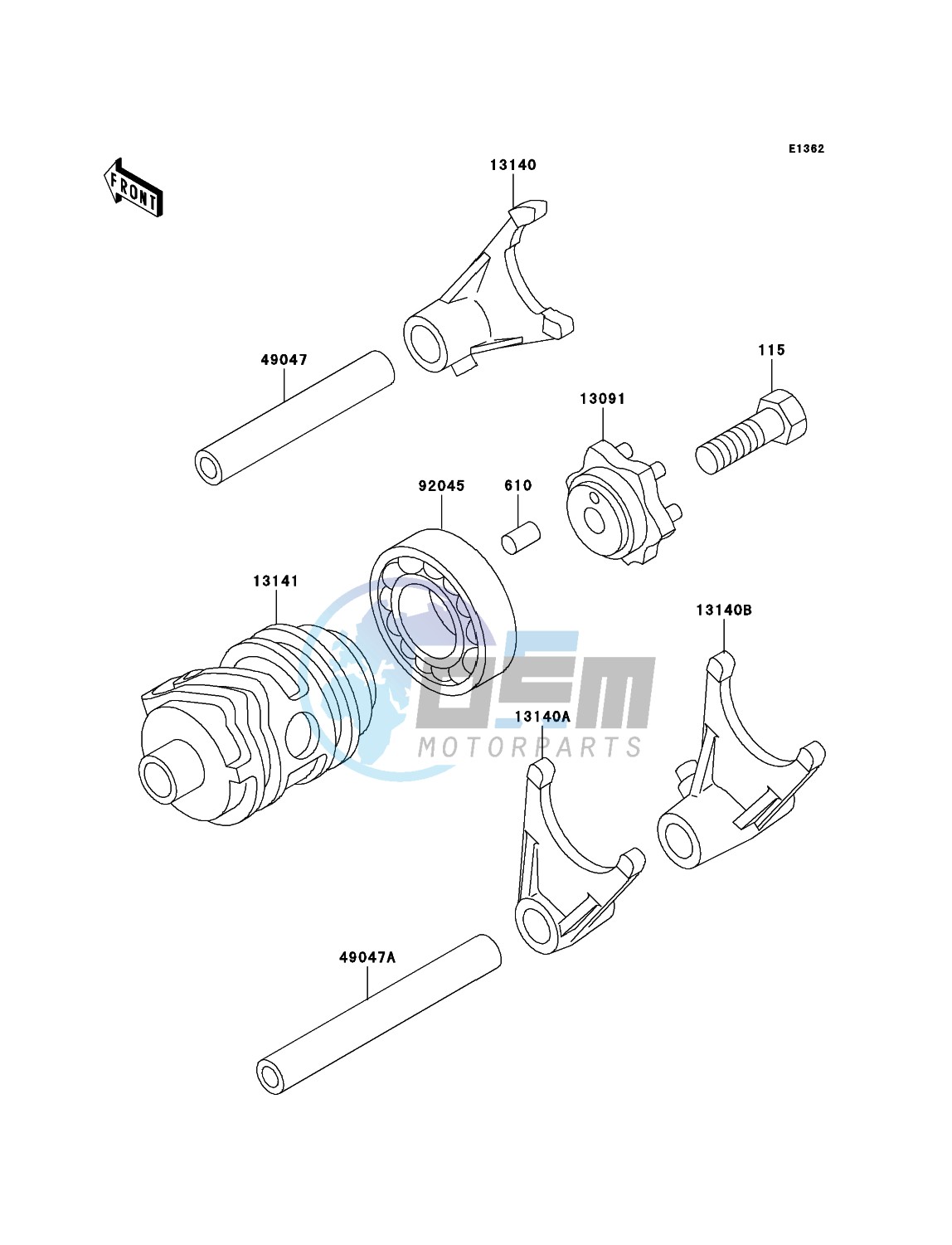 Gear Change Drum/Shift Fork(s)