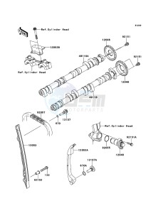 Z1000 ABS ZR1000EDF FR XX (EU ME A(FRICA) drawing Camshaft(s)/Tensioner