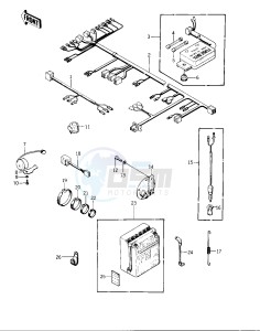 KZ 400 D (D3-D4) drawing CHASSIS ELECTRICAL EQUIPMENT  -- 76 -77 KZ400 - D3_D4- -