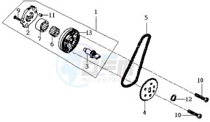 JOYRIDE 200 drawing OILPUMP / V-SNAAR OILPUMP