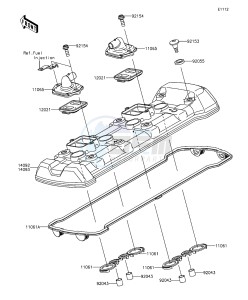 Z1000 ABS ZR1000GFF FR GB XX (EU ME A(FRICA) drawing Cylinder Head Cover