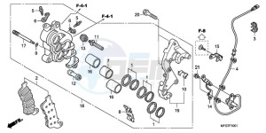 CB600FA39 France - (F / ABS CMF ST 25K) drawing R. FRONT BRAKE CALIPER (CB600FA/FA3)