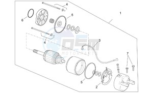 Leonardo 250 (eng. Yamaha) drawing Starter motor