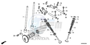 TRX500FM6H Europe Direct - (ED) drawing CAMSHAFT/VALVE