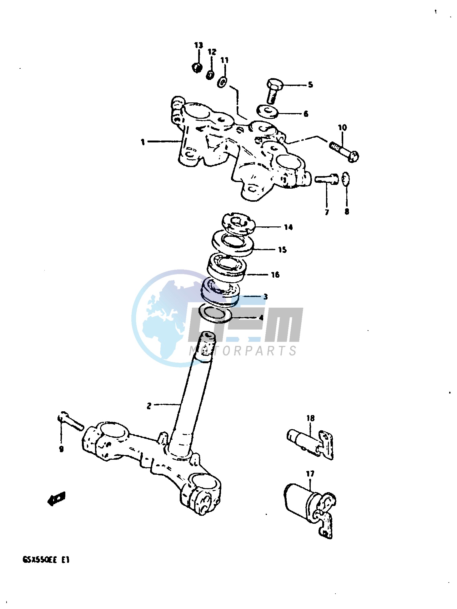 STEERING STEM (GSX550ESD ESE EFE)