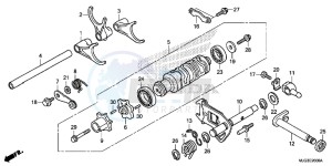 GL1800BD F6B Bagger - GL1800BD UK - (E) drawing SHIFT DRUM/SHIFT FORK (1)