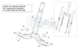 Scarabeo 125-250 e2 (eng. piaggio) drawing Front fork - Stem base