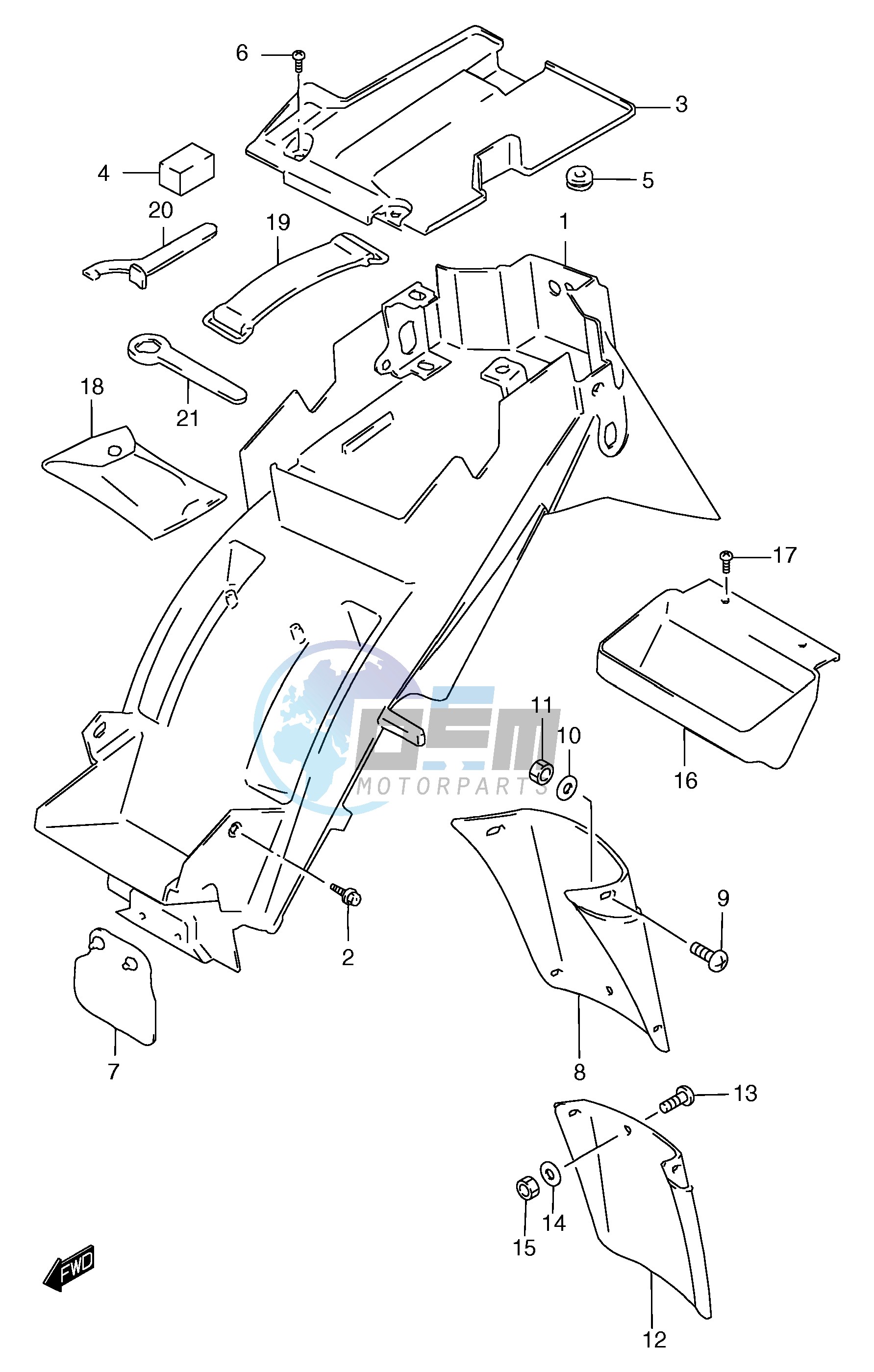 REAR FENDER (GSF1200SAV SAW SAX SAY)