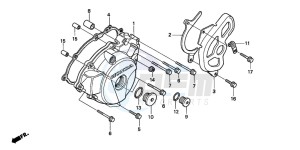 XR400R drawing LEFT CRANKCASE COVER