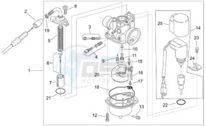 Scarabeo 100 (eng. Yamaha) drawing Carburettor