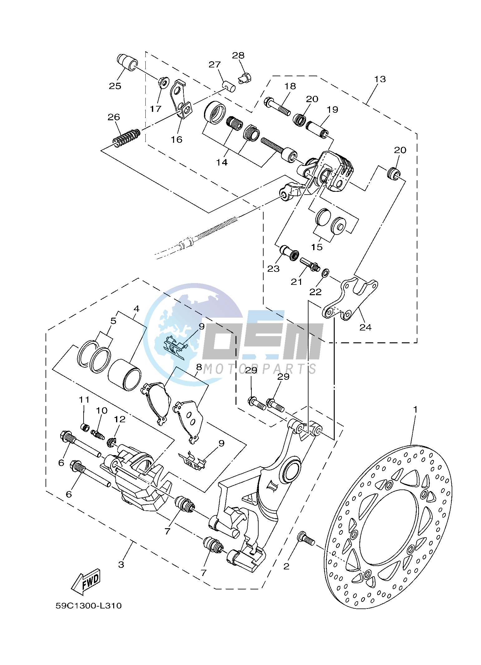 REAR BRAKE CALIPER