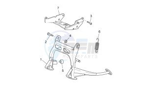 Scarabeo 125-200 ie Light drawing Central stand