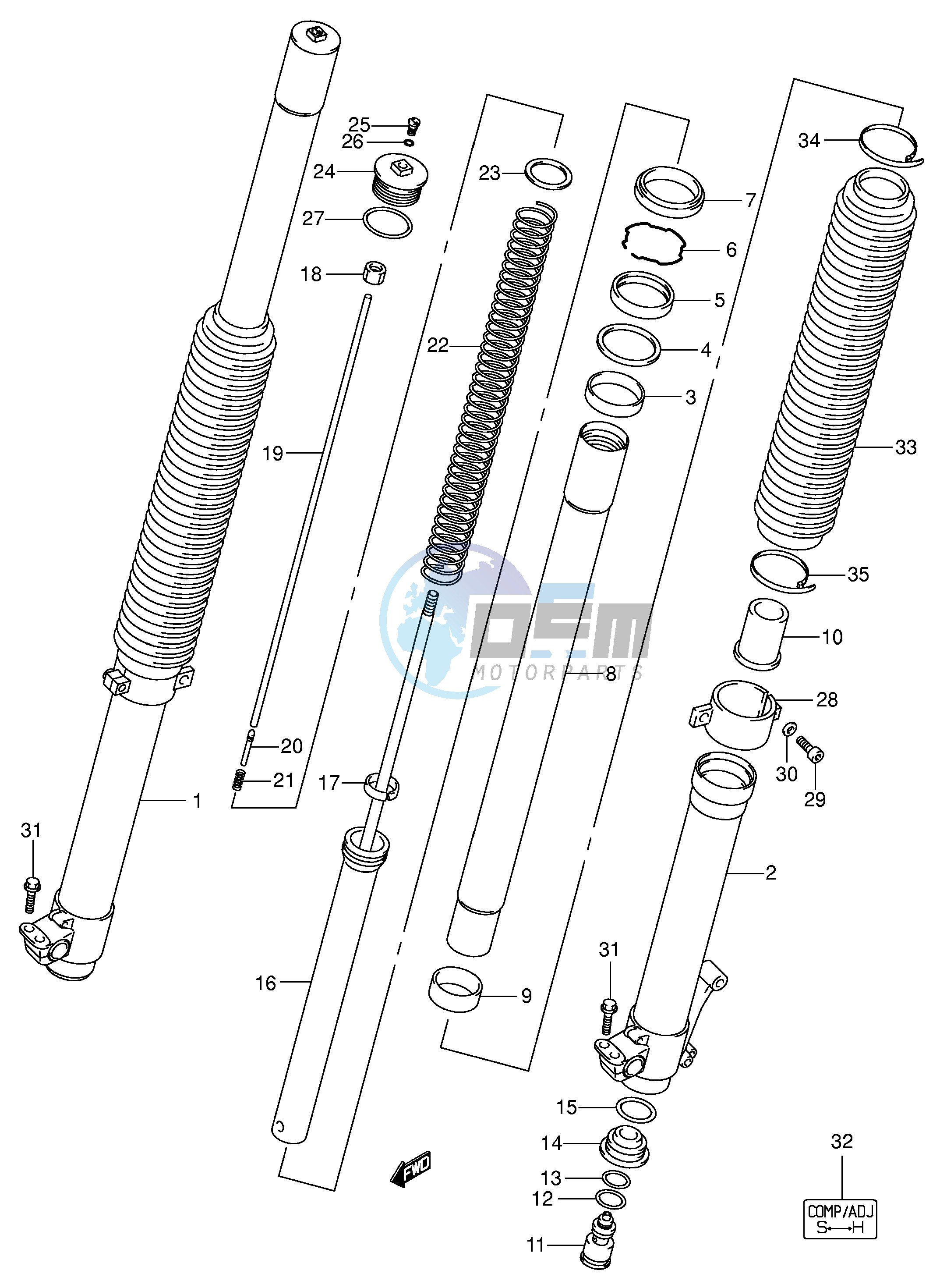 FRONT FORK DAMPER (SEE NOTE)