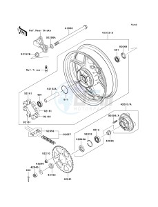 ER 650 A [ER-6N (EUROPEAN] (A6S-A8F) A7F drawing REAR HUB