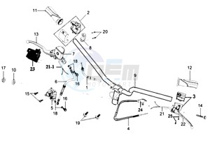 MIO 100 HU10W8-F drawing HANDLEBAR / BRAKE LEVERS CPL  L /R