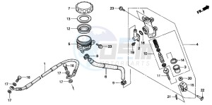 FX650 drawing REAR BRAKE MASTER CYLINDER