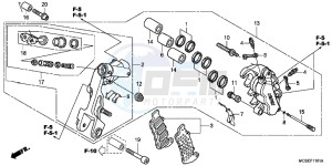 ST1300AC Pan Europoean -ST1300 CH drawing LEFT FRONT BRAKE CALIPER