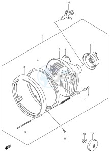 VL800 (E2) VOLUSIA drawing HEADLAMP ASSY (MODEL K1 K2 K3 K4 E24)