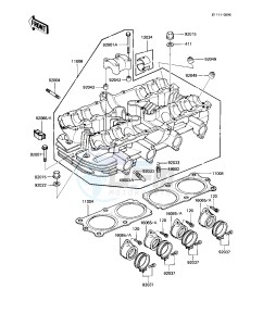 KZ 1100 A [SHAFT] (A1-A3) [SHAFT] drawing CYLINDER HEAD