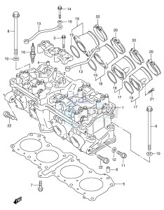 RF900R (E2) drawing CYLINDER HEAD (MODEL T V W)