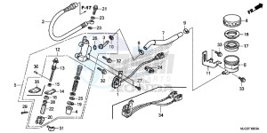 GL1800BE F6B Bagger - GL1800BE UK - (E) drawing REAR BRAKE MASTER CYLINDER