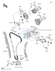 KLX450R KLX450AJF EU drawing Camshaft(s)/Tensioner