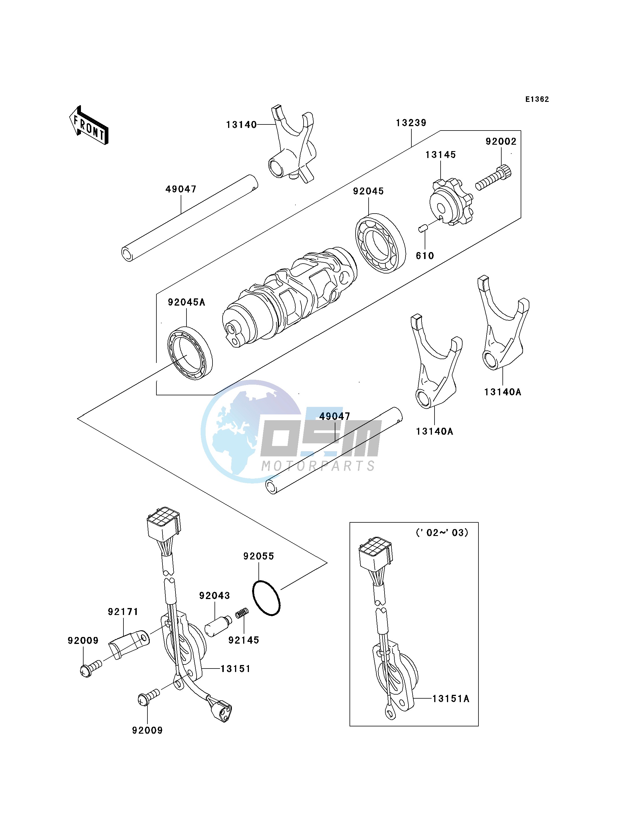 GEAR CHANGE DRUM_SHIFT FORK-- S- -