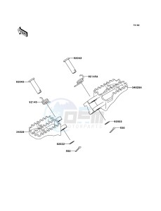 KX125 KX125M7F EU drawing Footrests