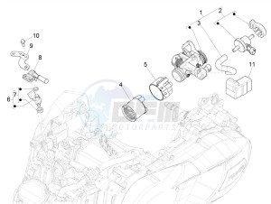 MEDLEY 150 4T IE ABS E3 2020 (APAC) drawing Throttle body - Injector - Induction joint