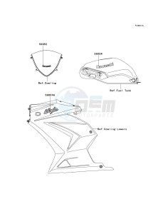 EX250 J [NINJA 250R] (J8F-J9FA) J8F drawing DECALS-- EBONY- --- J8F- -