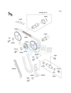 KSF 250 A [MOJAVE 250] (A10-A14) [MOJAVE 250] drawing CAMSHAFT-- S- -_TENSIONER