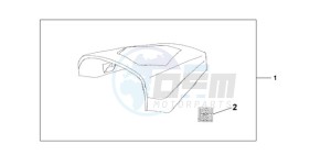 CBR125RWA UK - (E / WH) drawing REAR SEAT COWL - WHITE