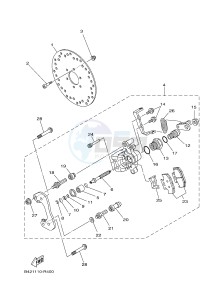 YXM700E YXM70VPXH VIKING EPS (B42F) drawing REAR BRAKE CALIPER 2