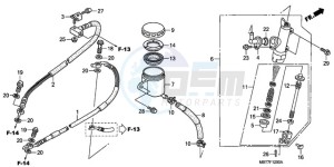 XL1000V9 F / CMF drawing REAR BRAKE MASTER CYLINDER (XL1000V)