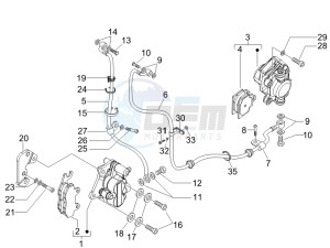 X7 125 ie Euro 3 drawing Brakes hose  - Calipers