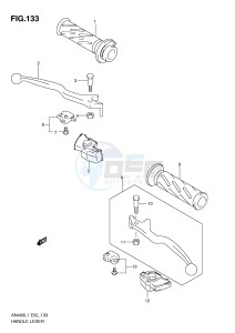 AN400 (E2) Burgman drawing HANDLE LEVER (AN400AL1 E19)