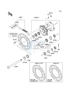 KX250 KX250R7F EU drawing Rear Hub