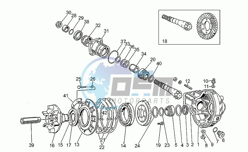 Rear bevel gear