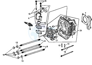 ATTILA - 125 cc drawing CYLINDER HEAD