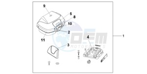 VFR800A9 France - (F / ABS CMF MME) drawing TOP BOX 45L PEARL SUNBEAM WHITE