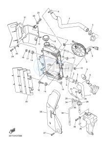 WR250X (32DP) drawing RADIATOR & HOSE