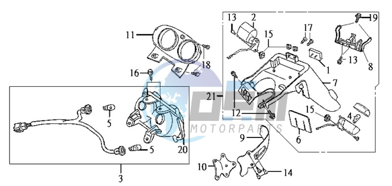 TAIL LIGHT - INDICATORS - REAR MUDGUARD