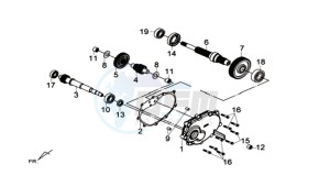 MAXSYM 600 I ABS EXECUTIVE EURO4 L7 drawing MISSION CASE - DRIVE SHAFT