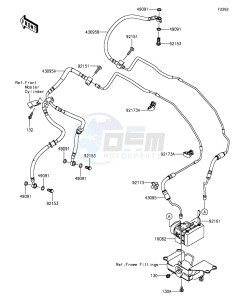 Z1000SX_ABS ZX1000MFF FR GB XX (EU ME A(FRICA) drawing Brake Piping