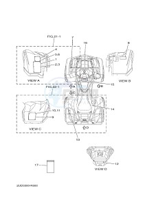 YFM700FWAD GRIZZLY 700 (2UDD) drawing EMBLEM & LABEL 1